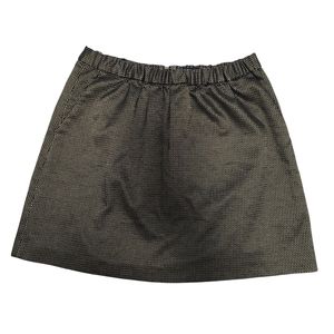 Madewell Gold Black Jacquard Ruffle Mini‎ Skirt Size S